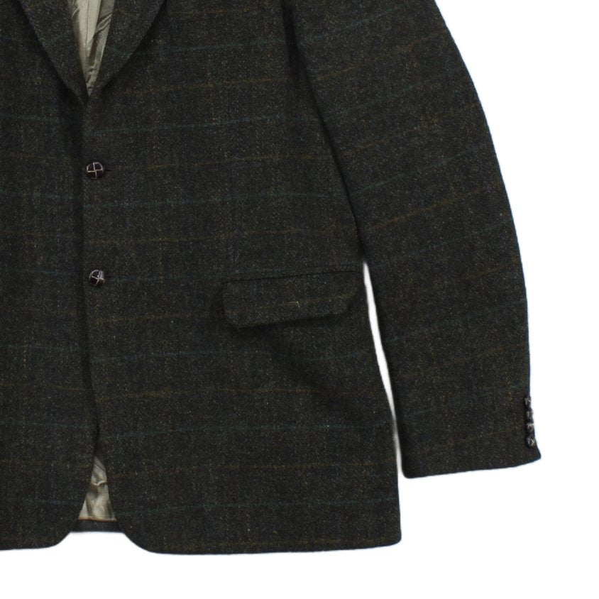 Mens Harris Tweed Blazer Long Classic Formal Check