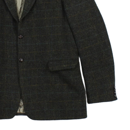Mens Harris Tweed Blazer Long Classic Formal Check