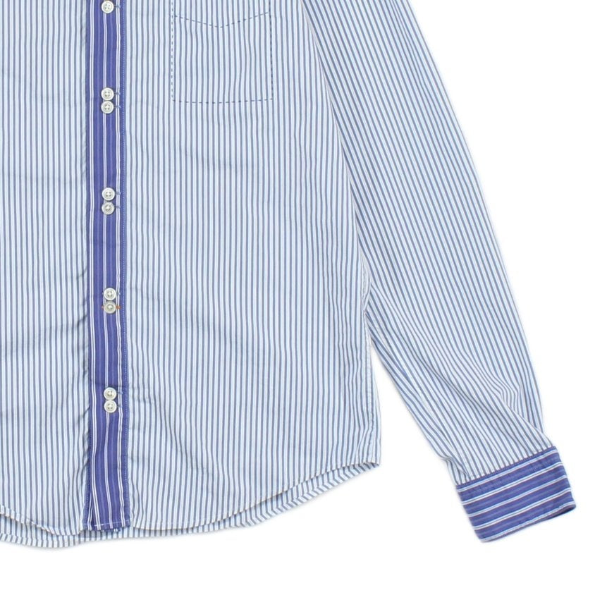 Mens Striped Shirt Slim Fit Long Sleeve Button Up