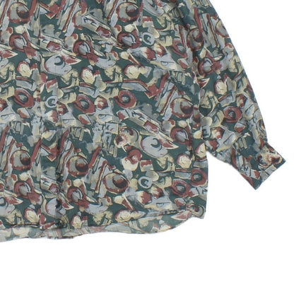 Mens Floral Silk Shirt Button Up Relaxed Fit
