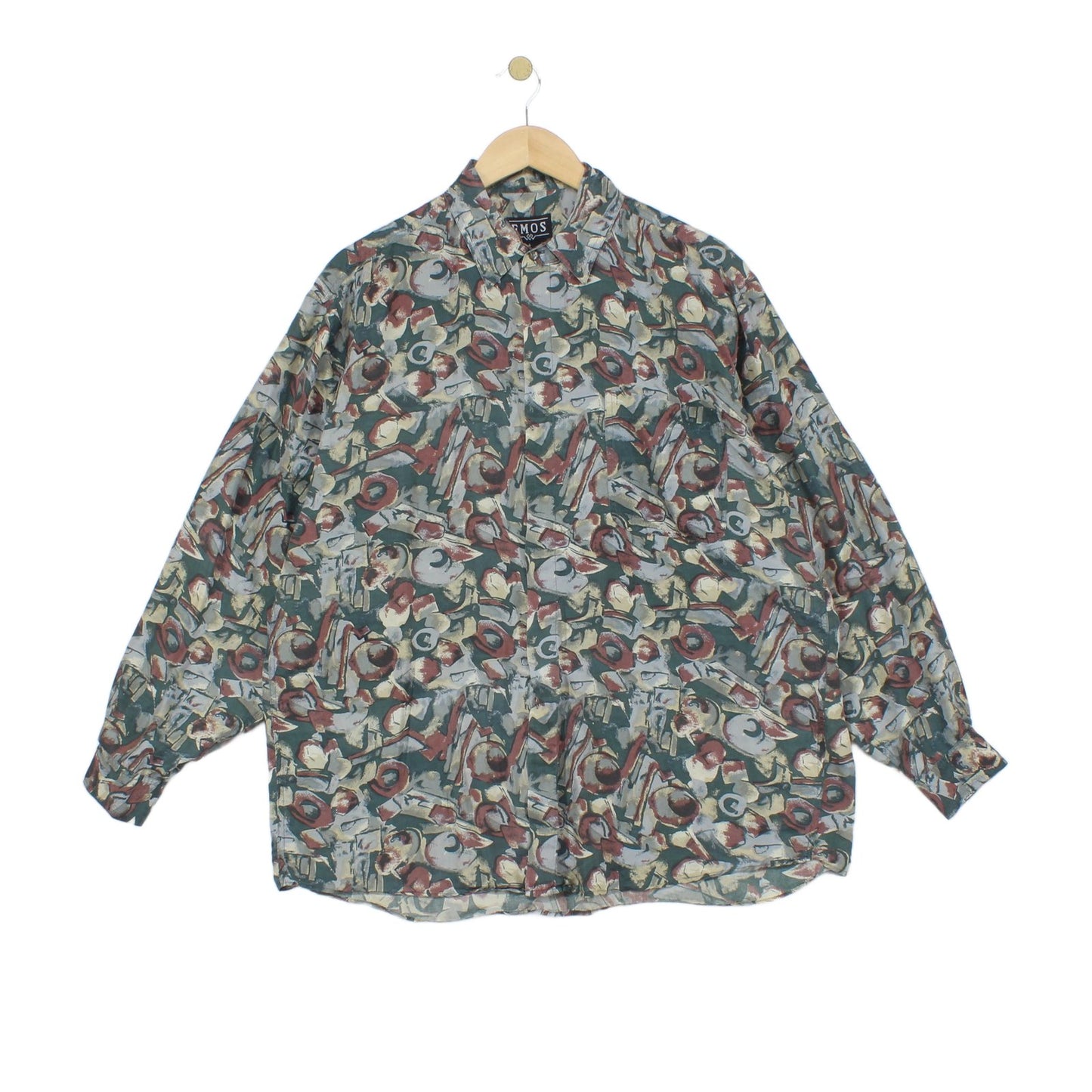 Mens Floral Silk Shirt Button Up Relaxed Fit