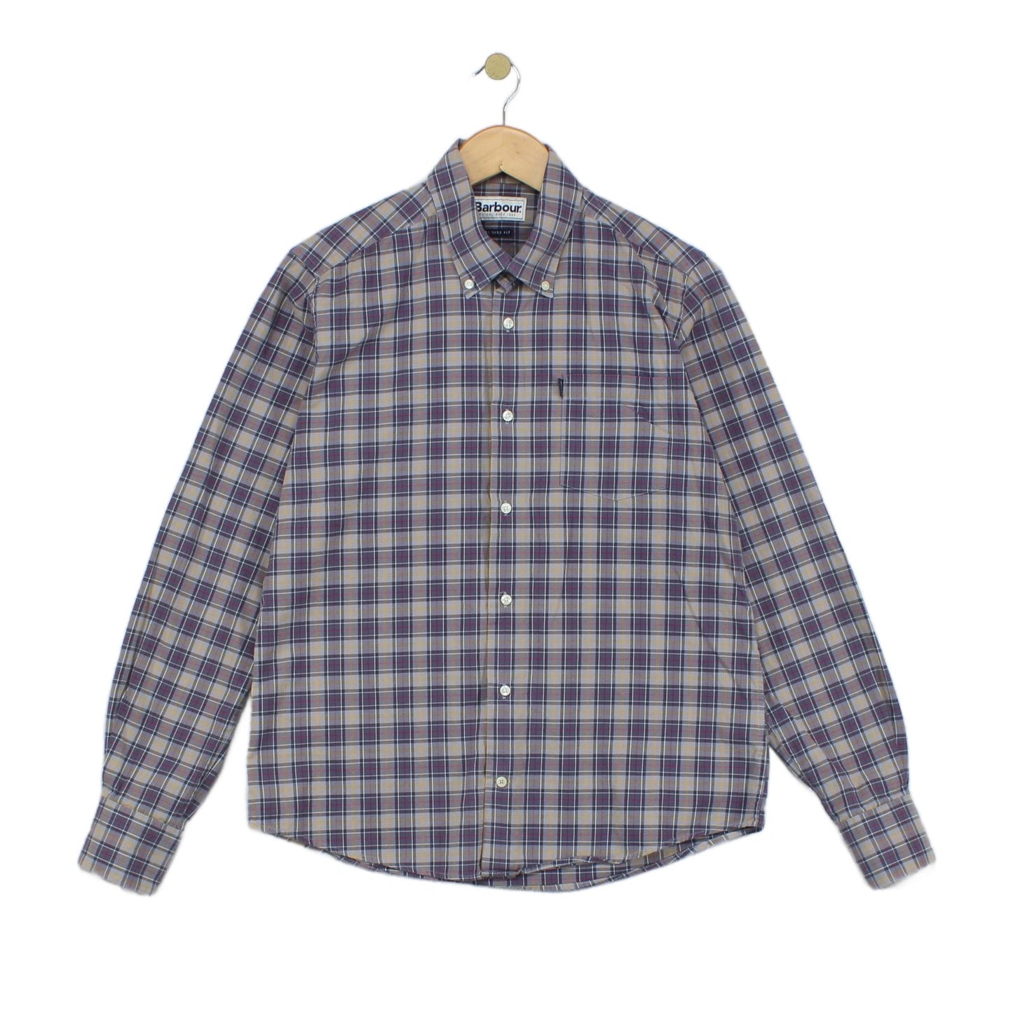 Mens Check Shirt Tailored Button Down
