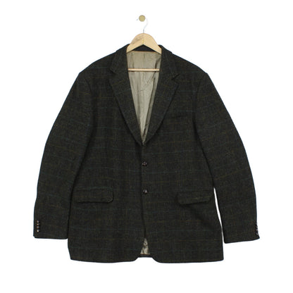 Mens Harris Tweed Blazer Long Classic Formal Check
