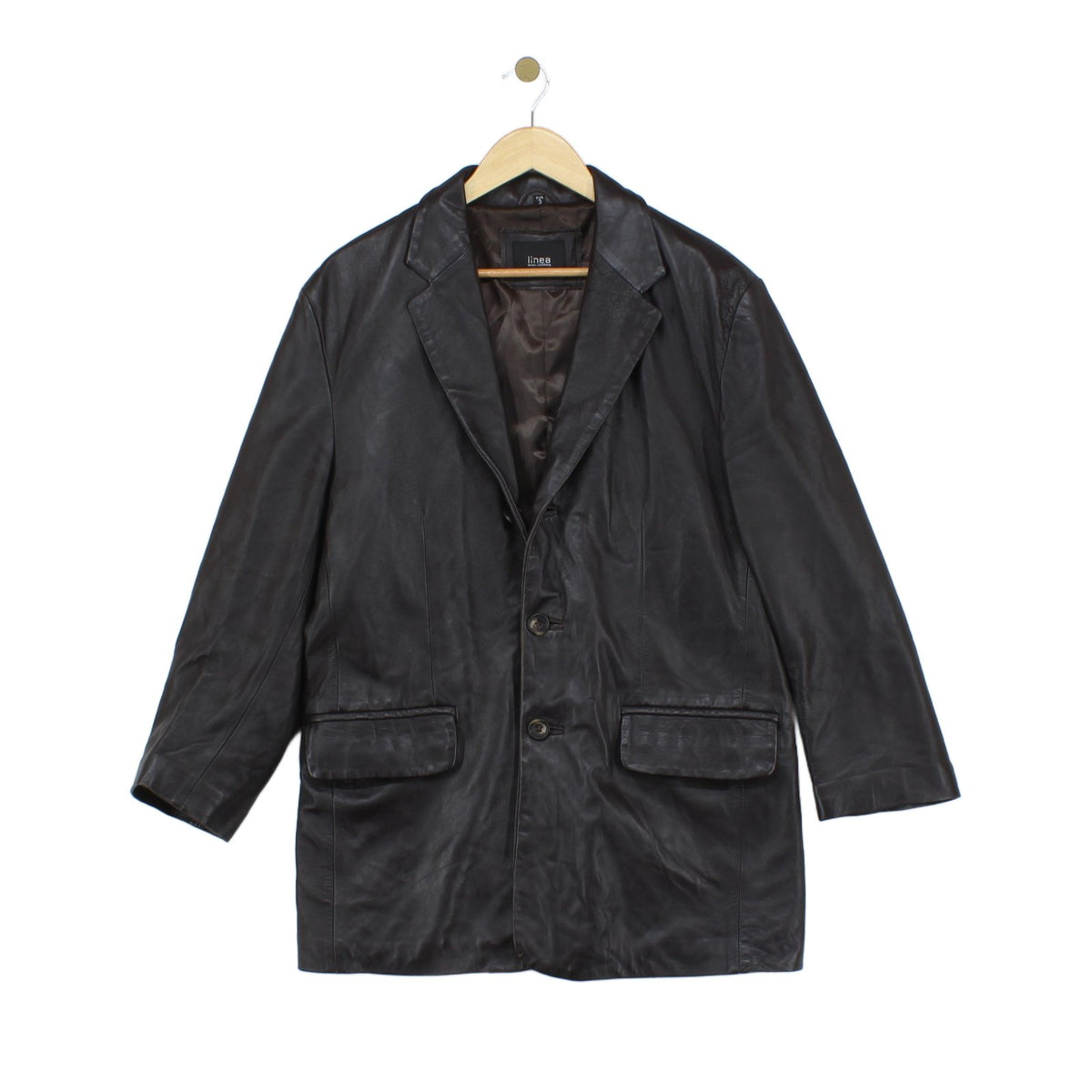 Mens Leather Jacket Blazer Long Sleeve