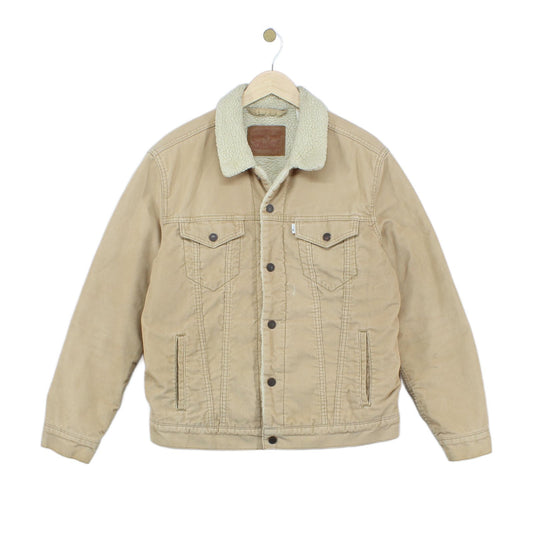 Mens Sherpa Denim Jacket Snap Lining Trucker