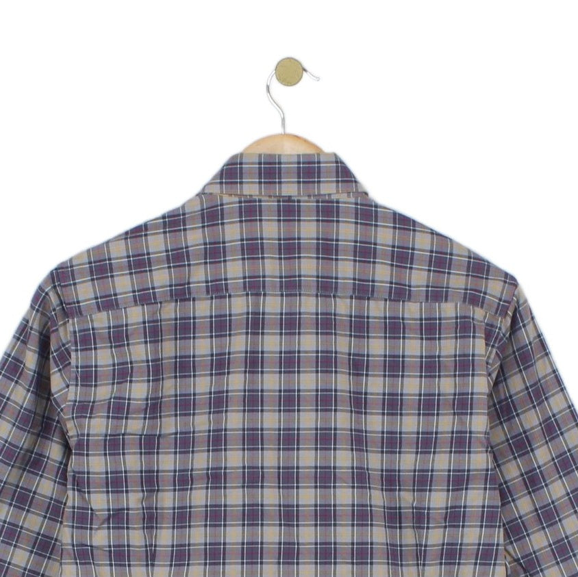 Mens Check Shirt Tailored Button Down