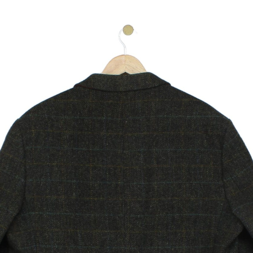 Mens Harris Tweed Blazer Long Classic Formal Check