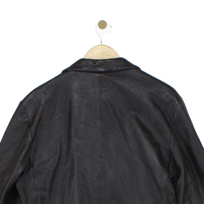 Mens Leather Jacket Blazer Long Sleeve
