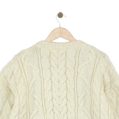 Womens Aran Cardigan Uk Made Cable Knit