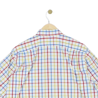 Mens Plaid Shirt  Short Sleeve Button Up