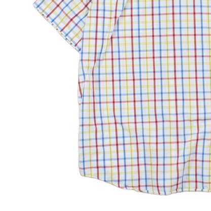 Mens Plaid Shirt  Short Sleeve Button Up