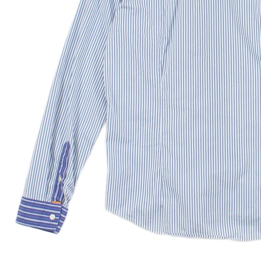 Mens Striped Shirt Slim Fit Long Sleeve Button Up