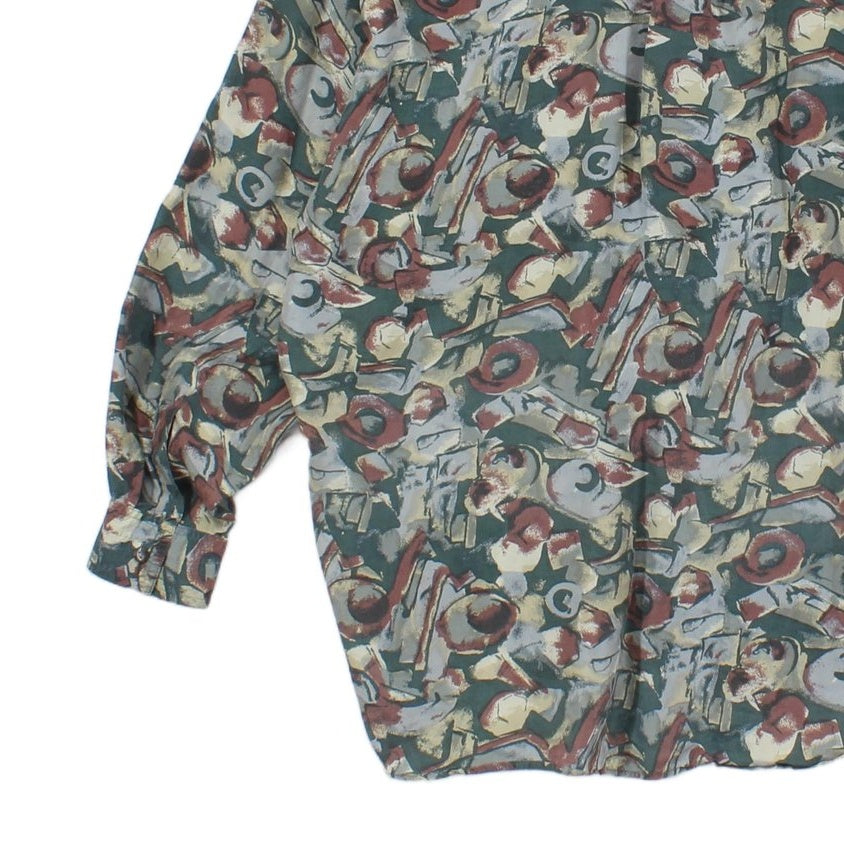Mens Floral Silk Shirt Button Up Relaxed Fit