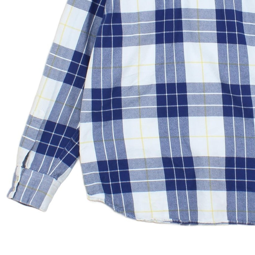Mens Flannel Plaid Shirt Snap Long Sleeve Western