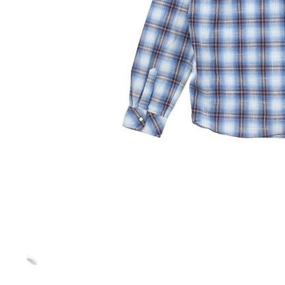 Mens Plaid Shirt Snap Long Sleeve Western