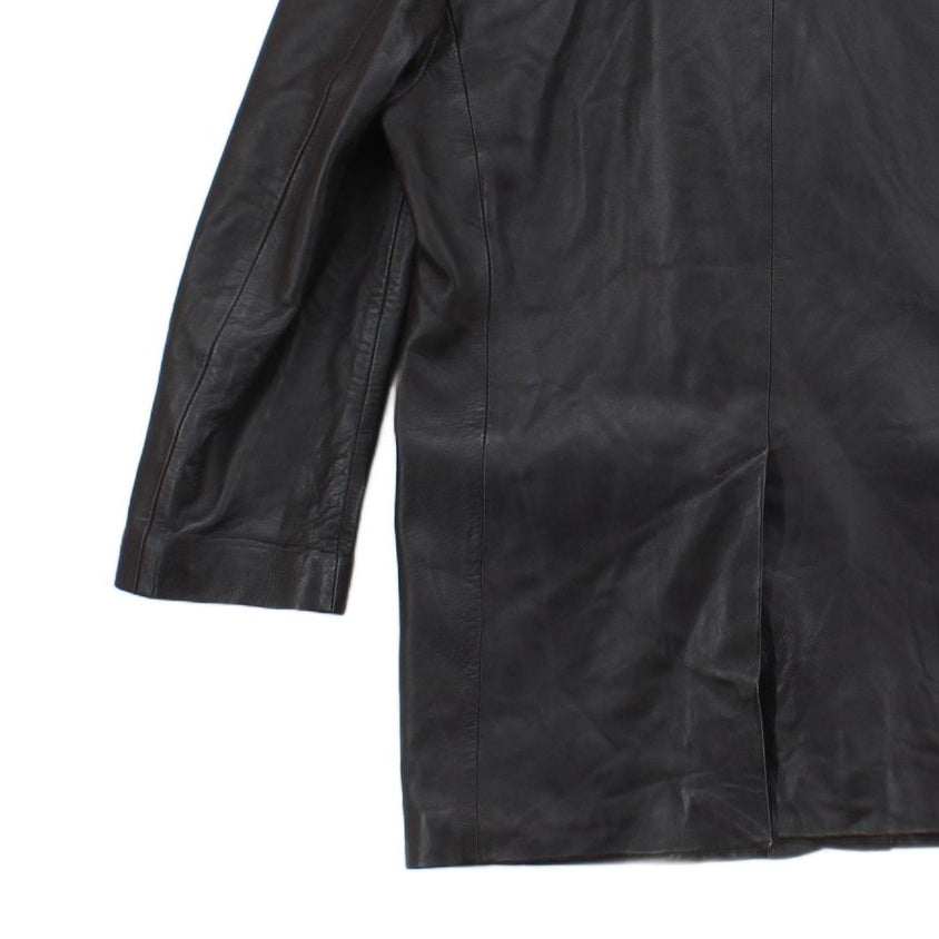 Mens Leather Jacket Blazer Long Sleeve