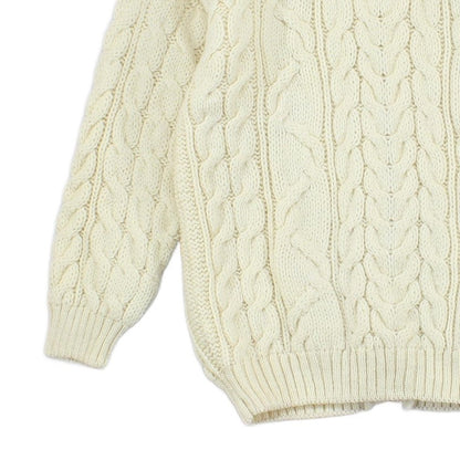 Womens Aran Cardigan Uk Made Cable Knit