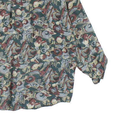 Mens Floral Silk Shirt Button Up Relaxed Fit