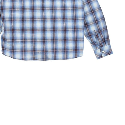 Mens Plaid Shirt Snap Long Sleeve Western