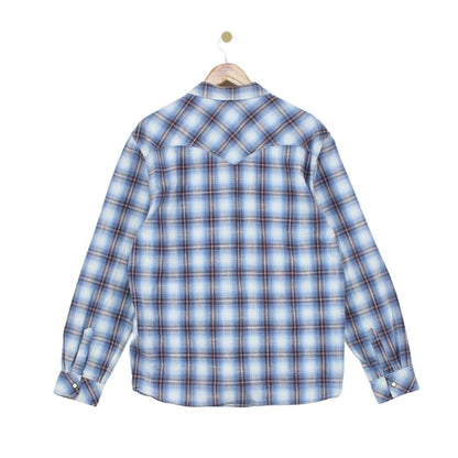 Mens Plaid Shirt Snap Long Sleeve Western