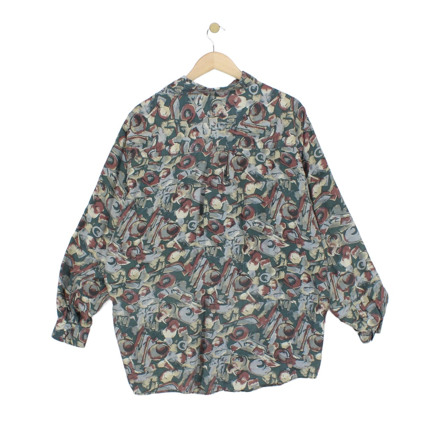 Mens Floral Silk Shirt Button Up Relaxed Fit