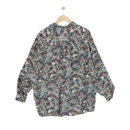 Mens Floral Silk Shirt Button Up Relaxed Fit