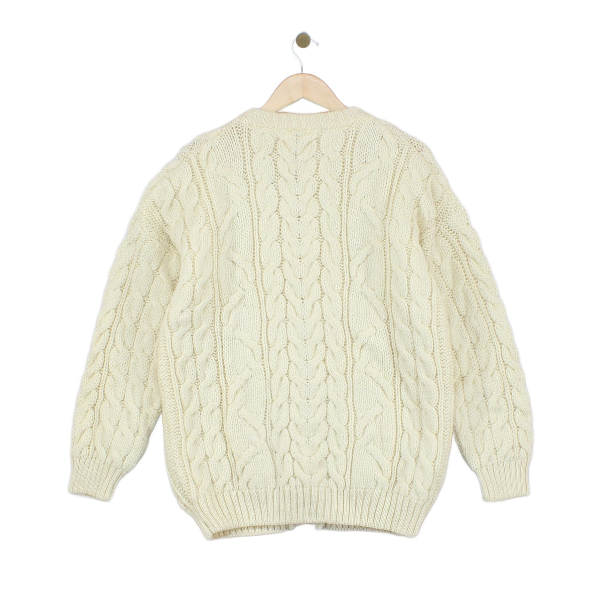 Womens Aran Cardigan Uk Made Cable Knit