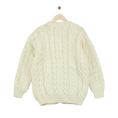 Womens Aran Cardigan Uk Made Cable Knit