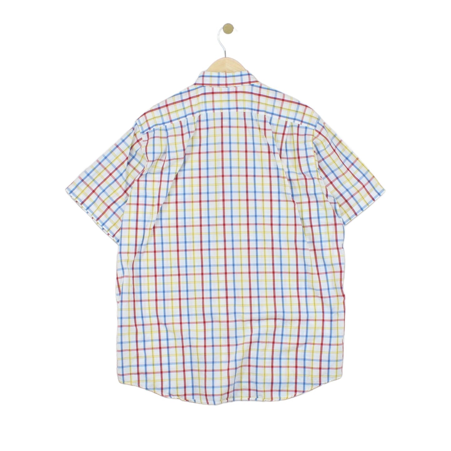 Mens Plaid Shirt  Short Sleeve Button Up