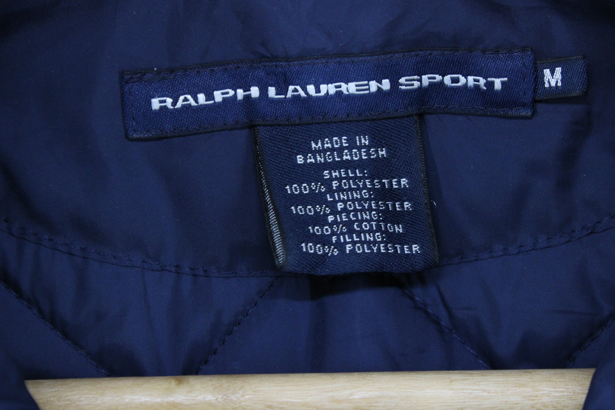 Womens Quilted Jacket Full Zip Button Crest