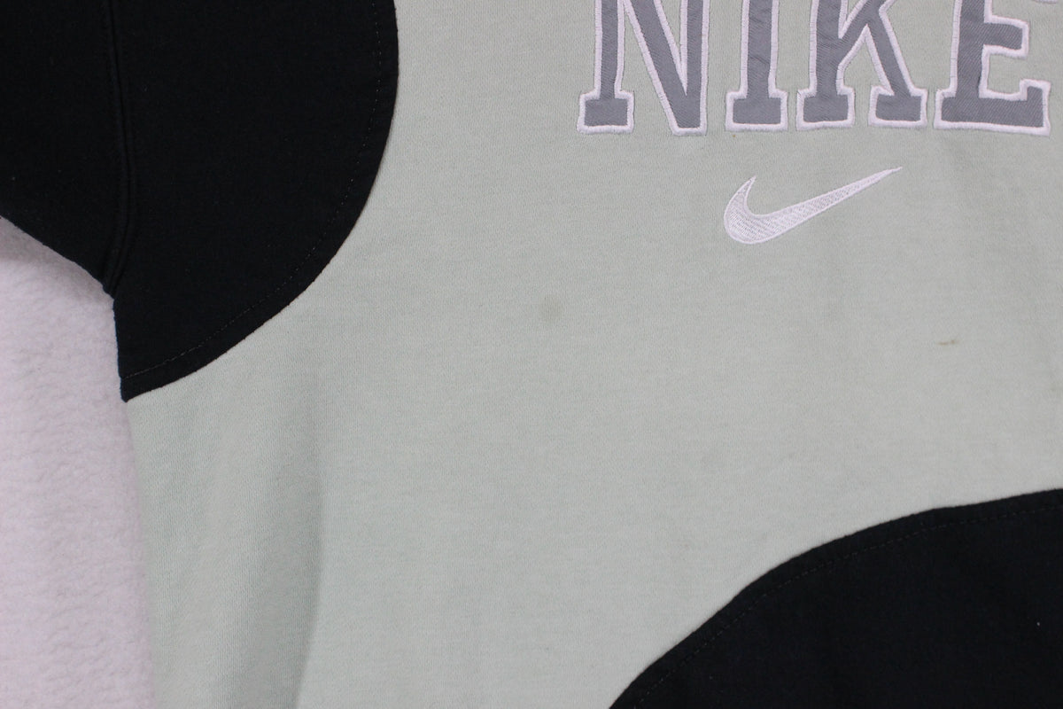 Mens Reworked Sweatshirt Spell Out Crew Neck