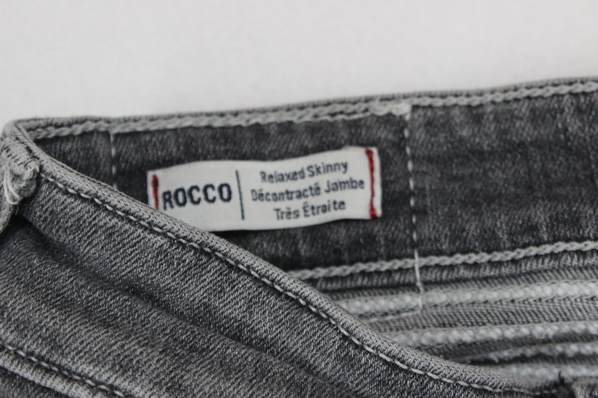 Mens Rocco Jeans Zip Fly Stretch Relaxed Skinny Fit
