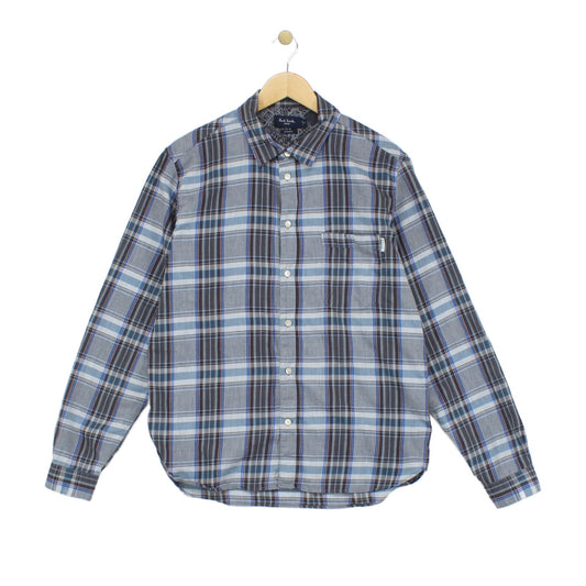 Mens Plaid Shirt Button Up Tailored
