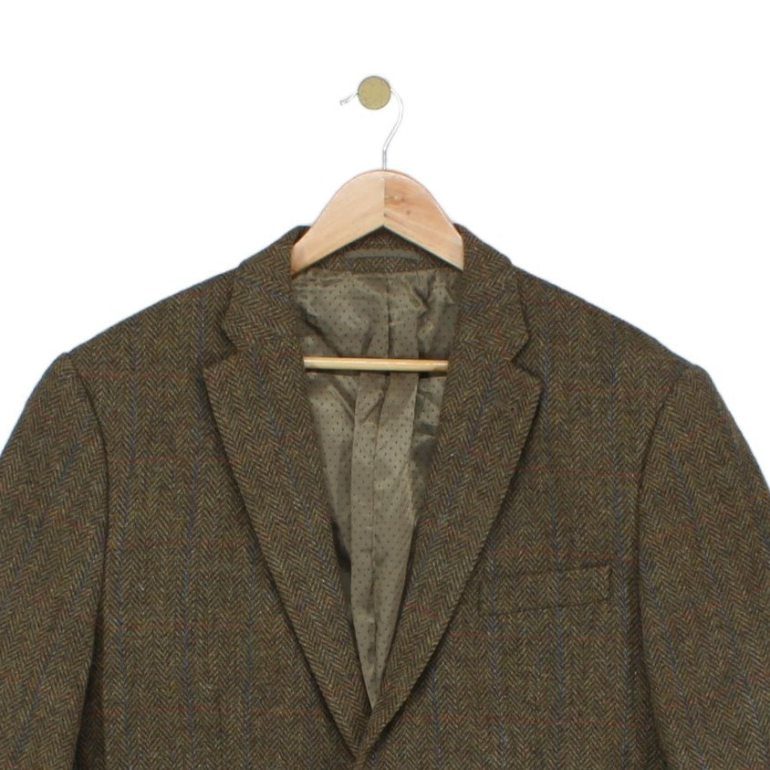 Mens Tweed Blazer Formal Smart Classic