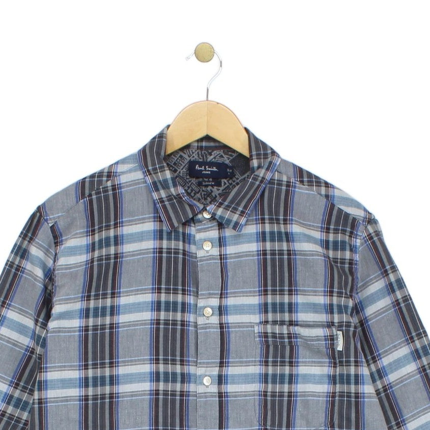 Mens Plaid Shirt Button Up Tailored