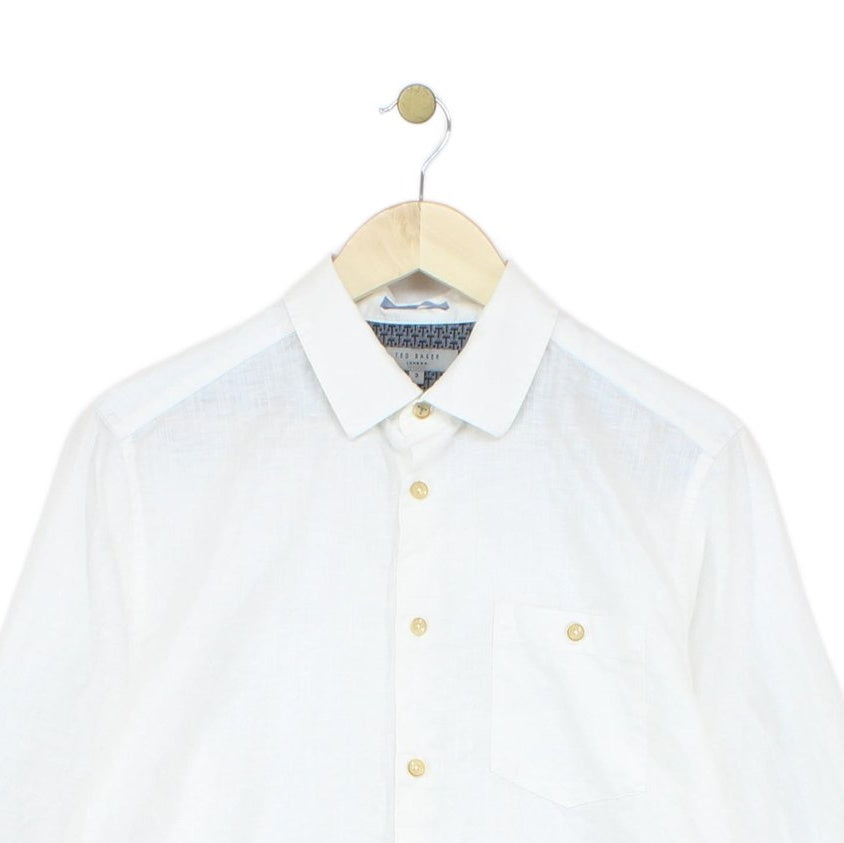 Mens Shirt Long Sleeve Cotton Linen