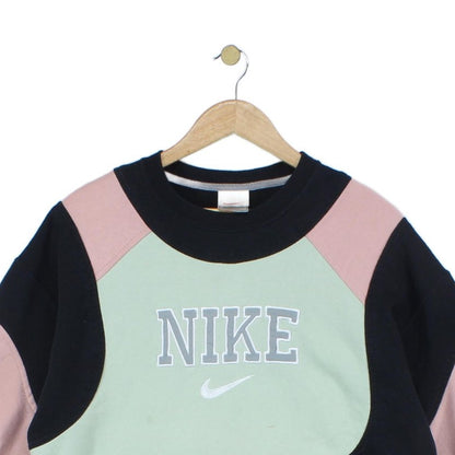 Mens Reworked Sweatshirt Spell Out Crew Neck