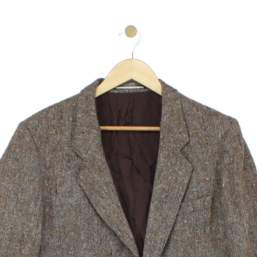 Mens Tweed Blazer Uk Made Short Wool