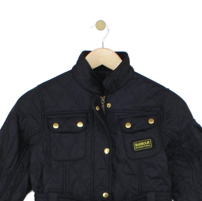 Boys Quilted Jacket Belted Outdoor