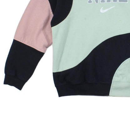 Mens Reworked Sweatshirt Spell Out Crew Neck