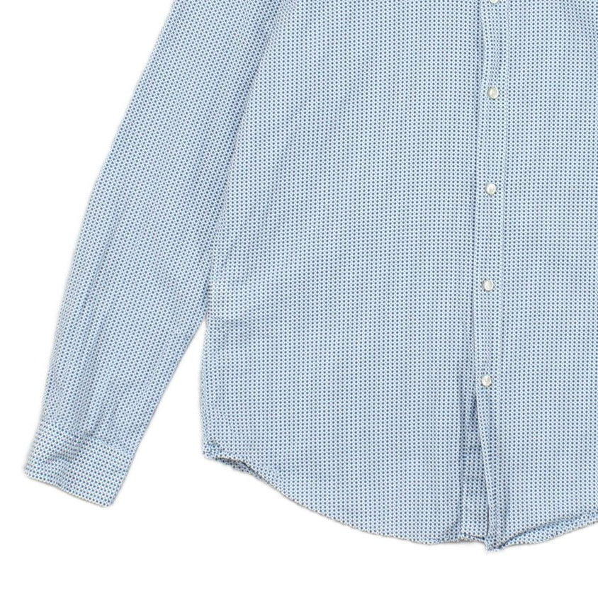 Mens Dotted Shirt Slim Fit Button Down Long Sleeve