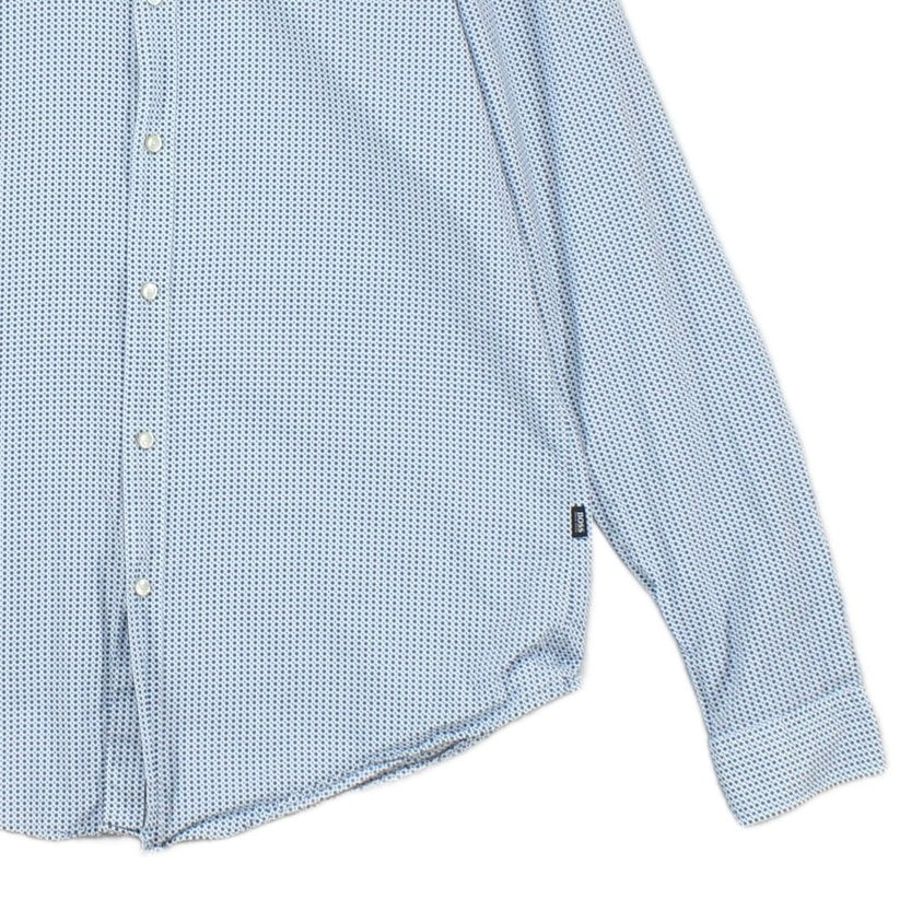Mens Dotted Shirt Slim Fit Button Down Long Sleeve
