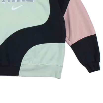 Mens Reworked Sweatshirt Spell Out Crew Neck