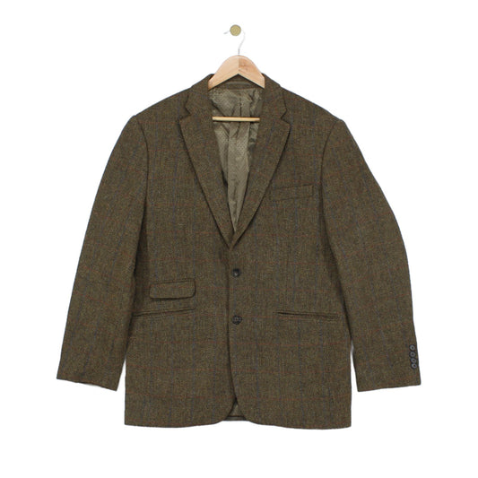 Mens Tweed Blazer Formal Smart Classic