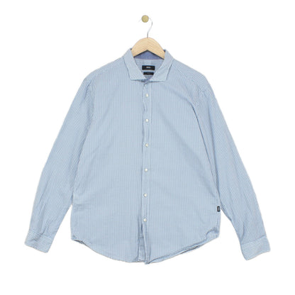 Mens Dotted Shirt Slim Fit Button Down Long Sleeve