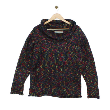 Womens Chunky Knit Jumper Cowl Neck Long Sleeve