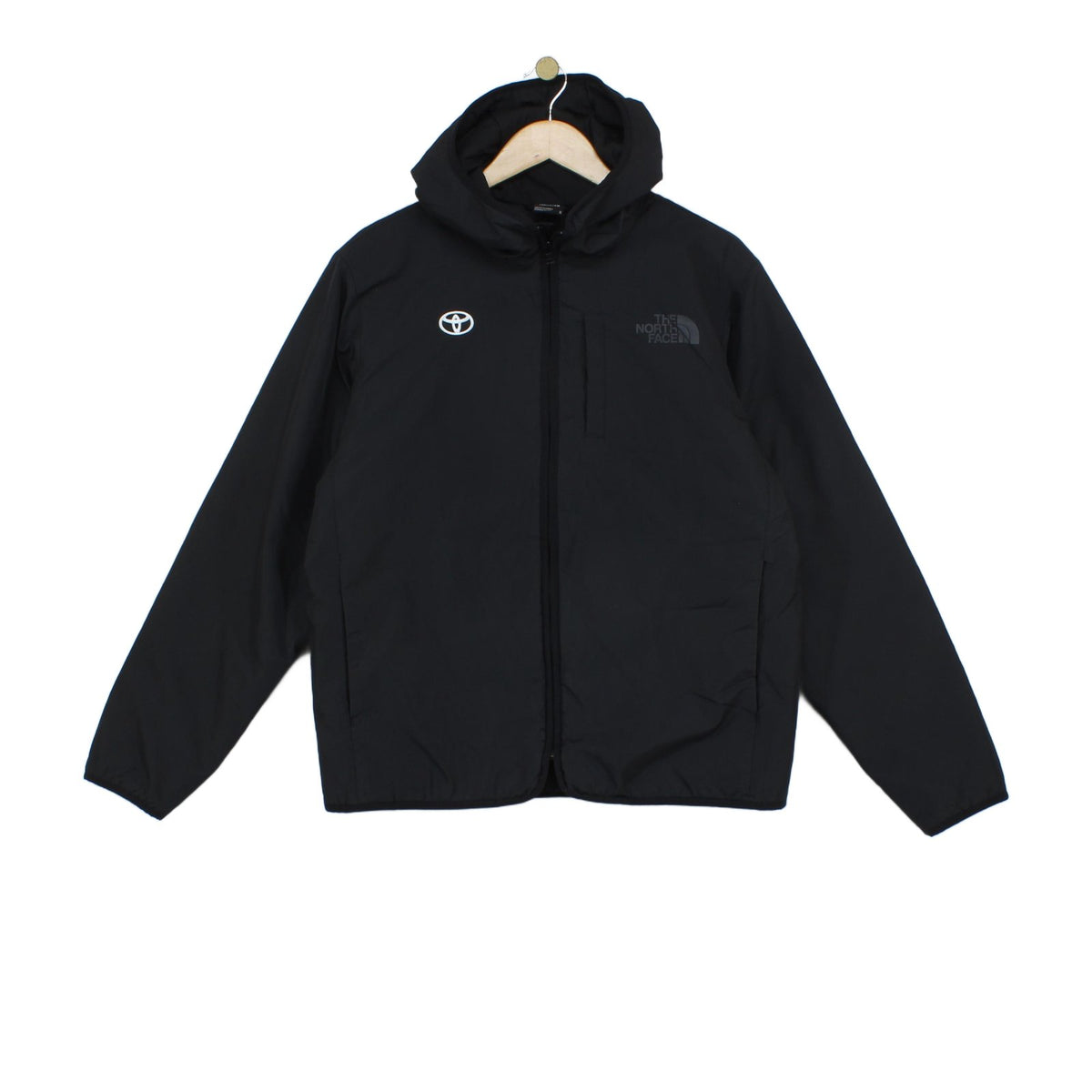 Mens Quilted Jacket Hooded Full Zip Logo Outdoor