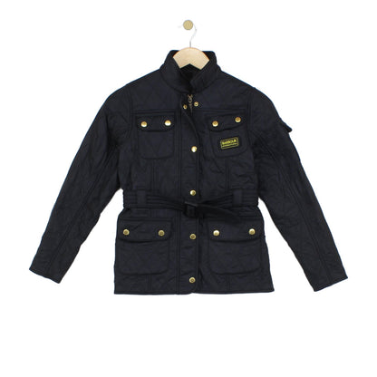 Boys Quilted Jacket Belted Outdoor