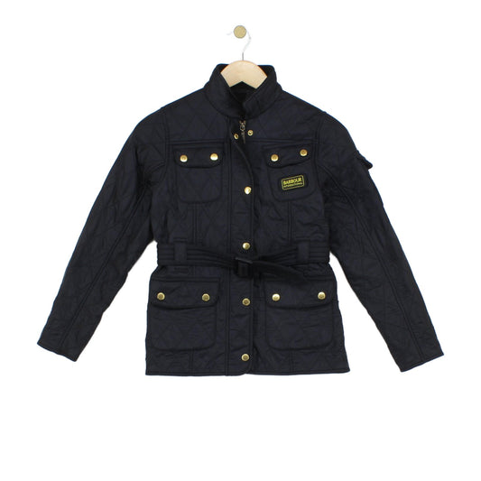 Boys Quilted Jacket Belted Outdoor