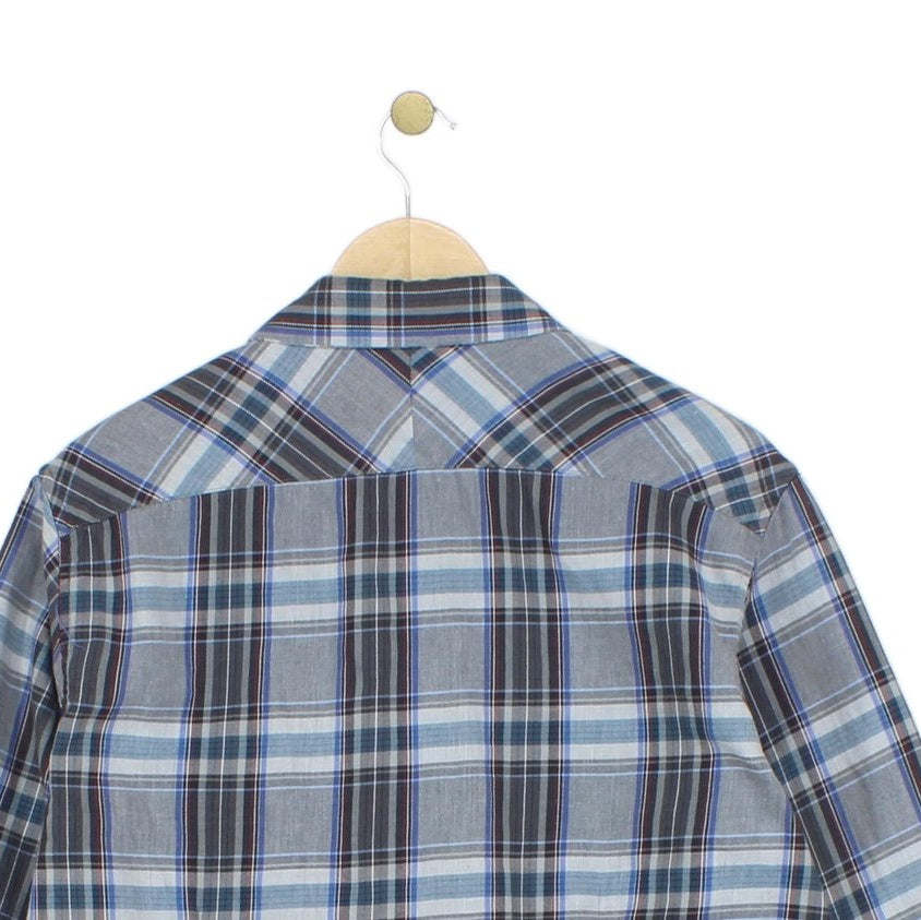 Mens Plaid Shirt Button Up Tailored